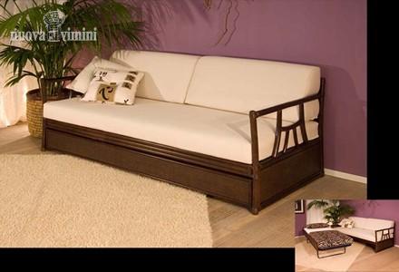 Divano letto rattan noce