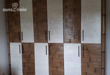 Armadio Alum bambu decapato bianco miele 12 ante