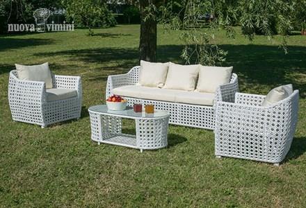 Salotto cixi rattan sintetico white