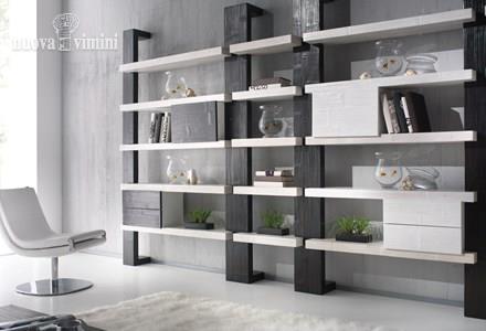 Libreria light con cassetti e ante