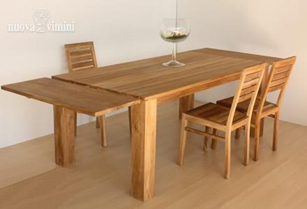 Tavolo Square teak naturale o decapato bianco