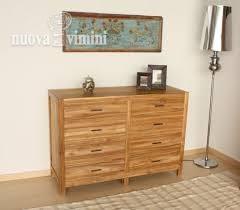 Como' linear teak naturale 8 cassetti