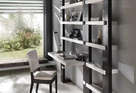 Libreria light bambu con piano scrivania