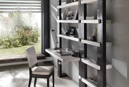 Libreria light bambu con piano scrivania