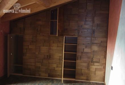 Armadio inclinato in crasc bamboo miele antico