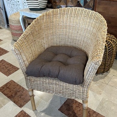 Poltrona etnica rattan -Poltrona Berna midollino decapato bianco