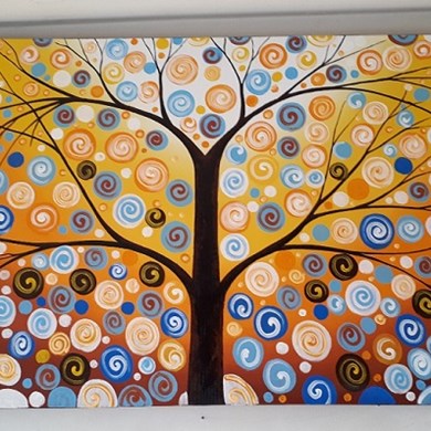 Dipinto a mano albero della vita 150 x 80 cm